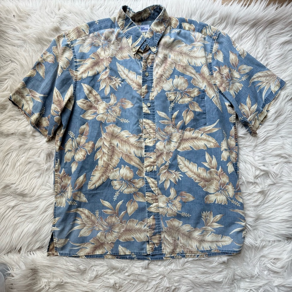 Vintage 80s Reyn Spooner Aloha Hawaiian Hibiscus Men's Casual Button Down Shirt